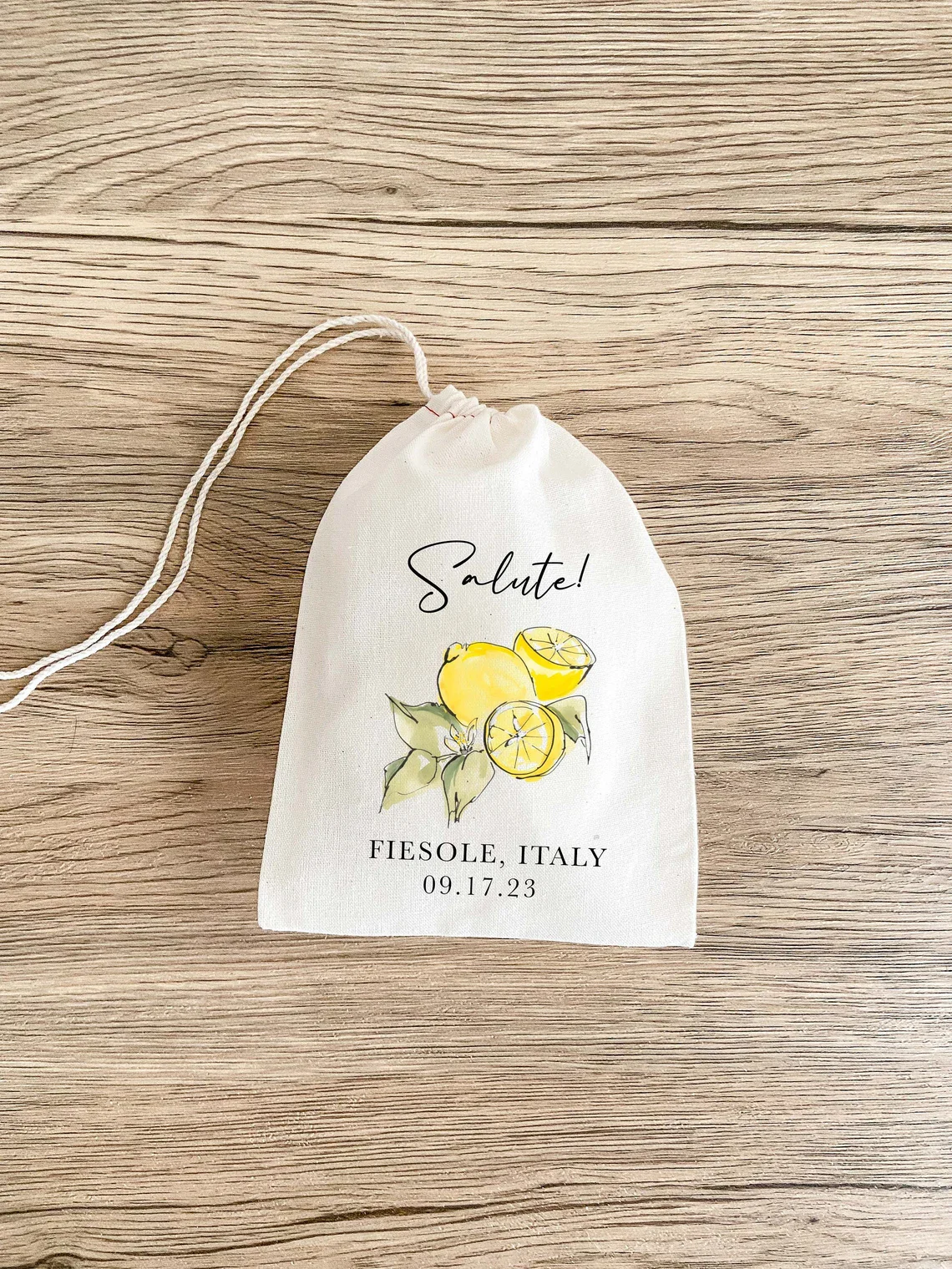 Italy Wedding Favor Bag - Wedding Guest Favor Bags - Italian Wedding - Destination Wedding - Citrus Favor Bag - Lemon Gift Bags