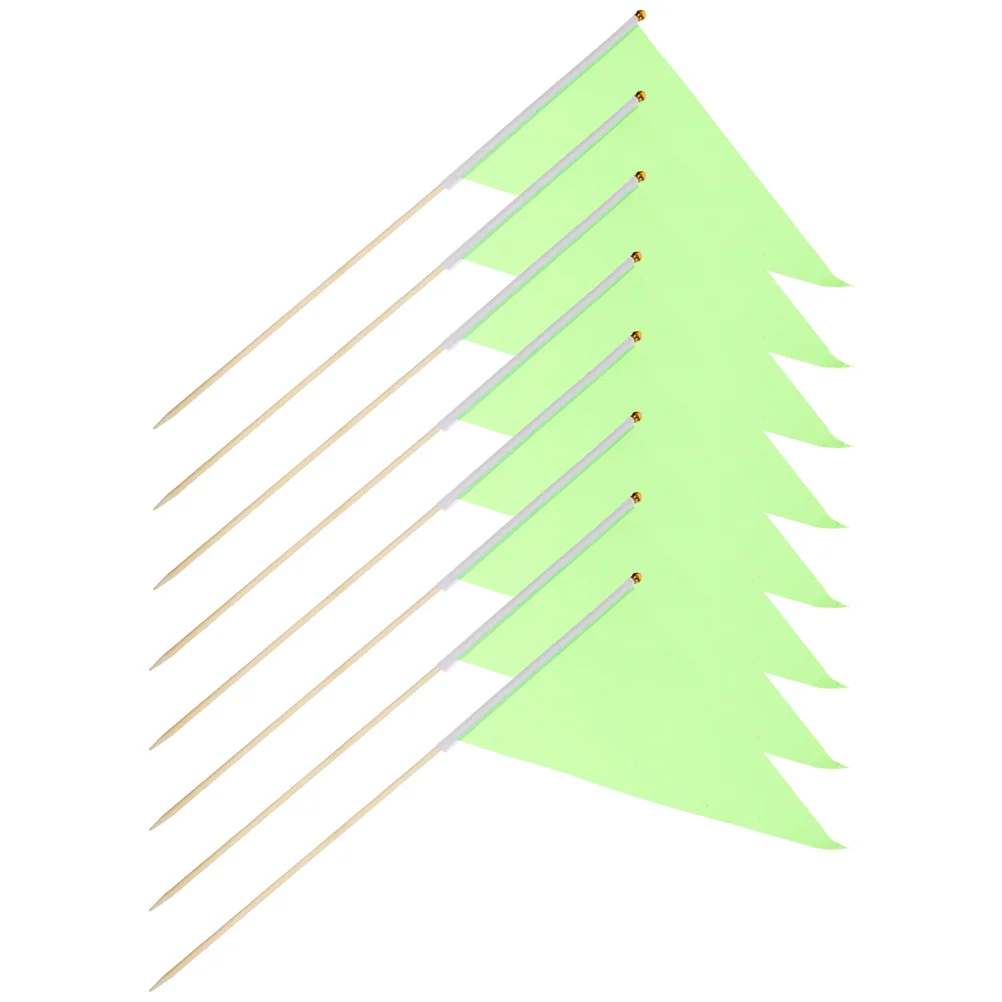 8Pcs Marking Flags Durable Bamboo Polyester Sprinkler System Location Identification Yard Lawn Decorative