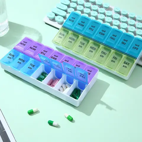 5/10개 여행용 약물 보관 슬라이딩 지퍼 자체 밀봉 재사용 가능한 알약 주머니 - 소형, 편리하고 안전한 방수 기능 21 새로운 주간 휴대용 여행 알약 케이스 상자 7 일 주최자 14 그리드 알약 컨테이너 보관 정제 비타민 의학 생선 기름