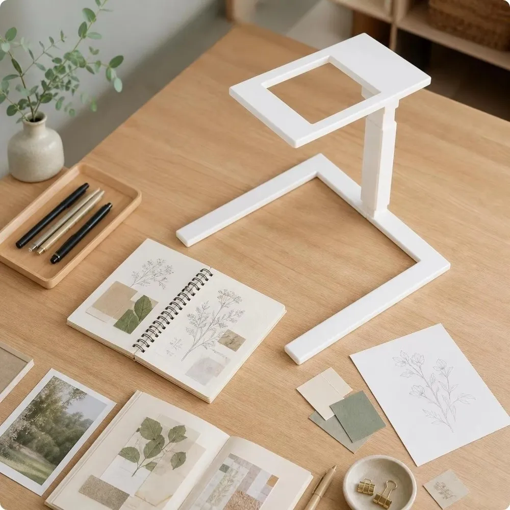 3D Printed Coin Photography Stand U-Shaped Open Base Phone Camera Bracket Detachable Adjustable Vertical Overhead Phone Holder