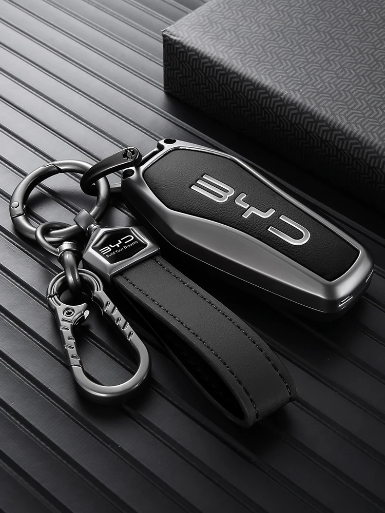 Autoschlüsselhülle für BYD Song Plus Dolphin Mini King Yuan Pro Autoschlüsselabdeckung SeaLion 6 7 Atto 8 2 3 Zinklegierung Vollabdeckung Zubehör – Detail 1