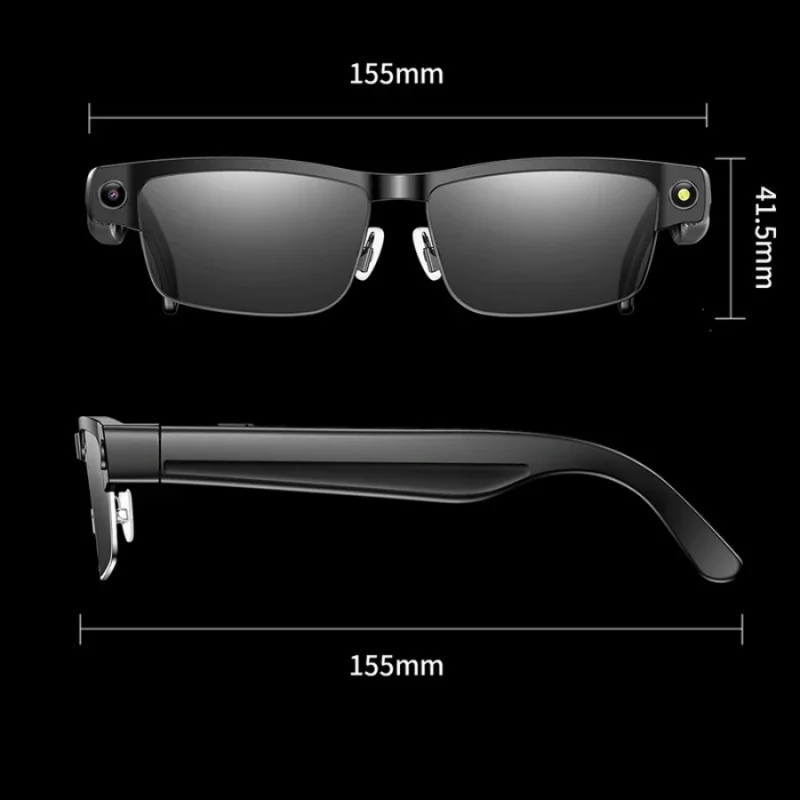 1 pair L802 AI smart sunglasses 8-megapixel HD camera anti-shake waterproof translation video recording calling photo-taking view 6