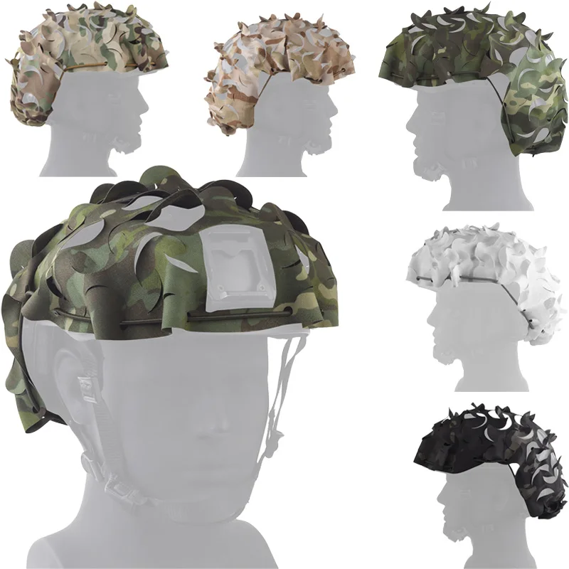 Tactical Helmet Accessories 3D Camouflage Helmet Cloth Cover  Camo Laser Cut Leaf Shape Lightweight Laser Cut Helmet Cvoer