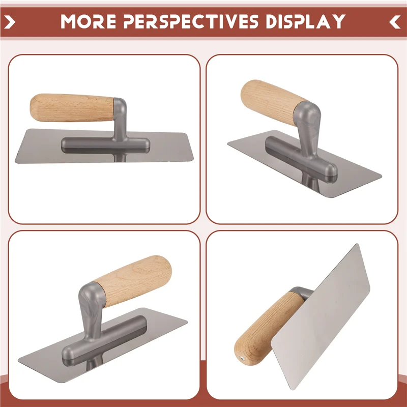 BOFO 2 Pieces Stainless Steel Venetian Plaster Trowel, Paint & Plaster Trowel Sets Paint Plastering Finishing Hand Tools