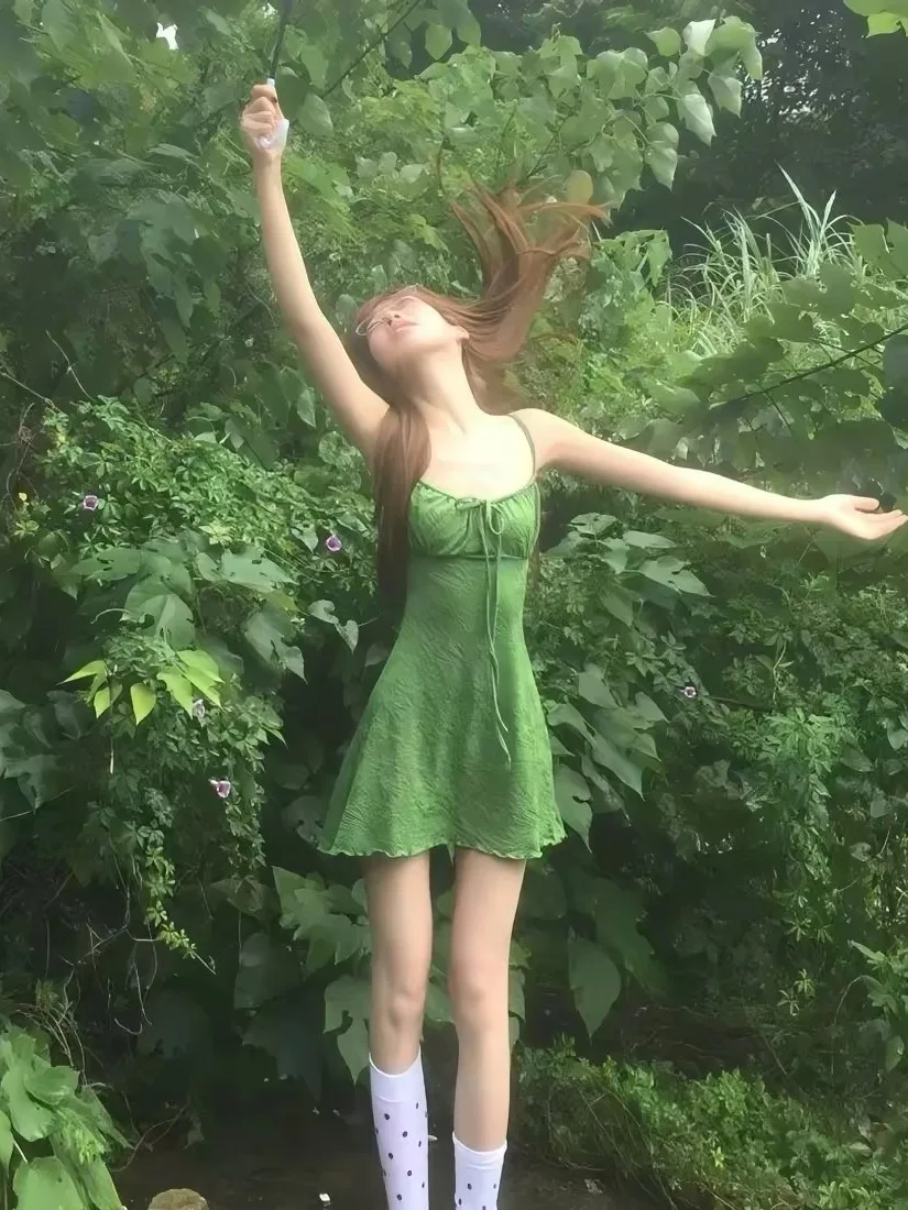 

Alice Women's Bikini Swimsuit Vestidos Thermal Spring Green Retro Slimming Cover up Beautiful Vacation Skirt Style