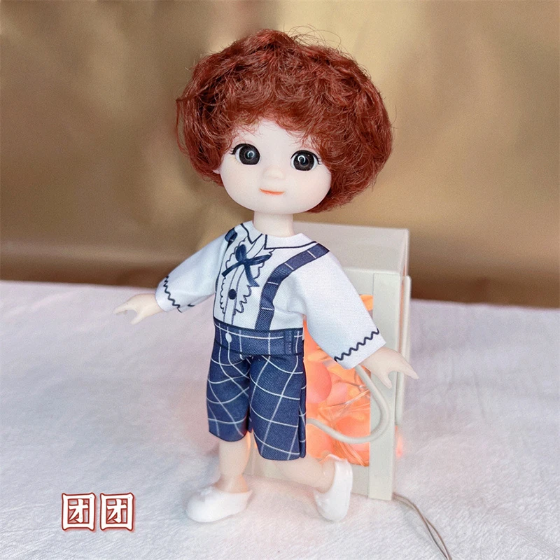 6 Inches Anime Cartoon Face Bjd Doll 16cm 3D Eyes Naked Baby with Clothes Toys for Girls Kids Gifts Diy Dollhouse Fast Shipping