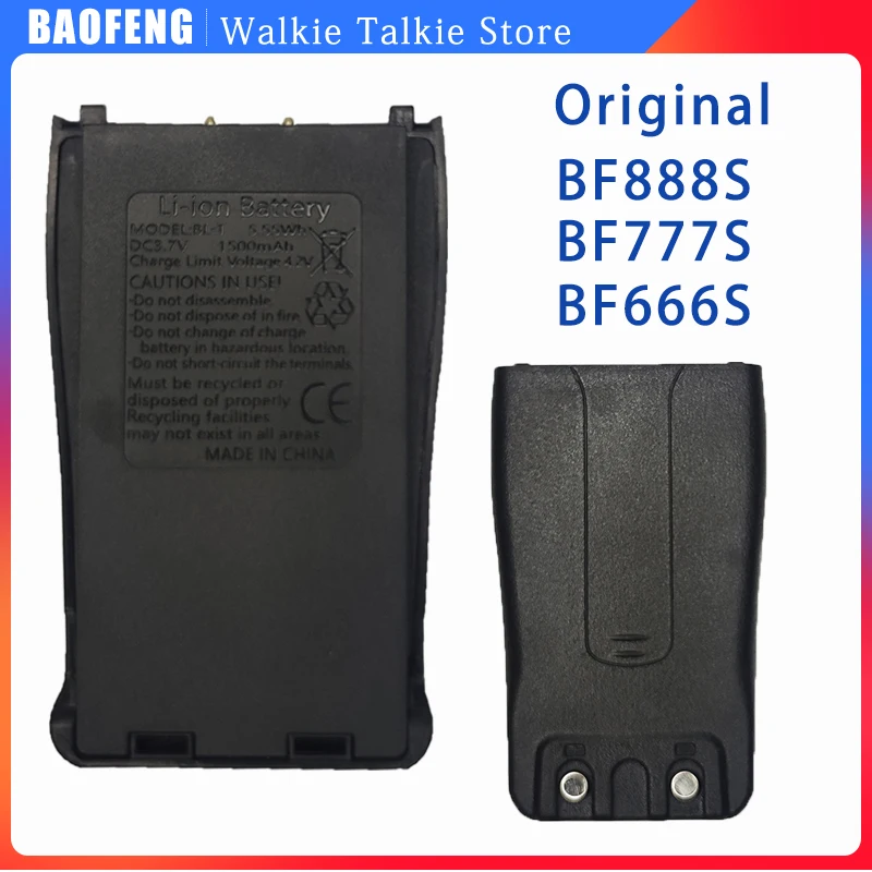 Baofeng Walkie Talkie BF-888S Original Battery 1500mAh BF-666S BF-C1 Compatible with H-777 BF-777S RT21/H777S/RT24V 2-way Radio