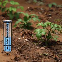 Outdoor Freeze Proof Rain Gauge Large Clear Number with Thickened Plastic Tube & Metal Stake Adjustable Height Rain Water Meter