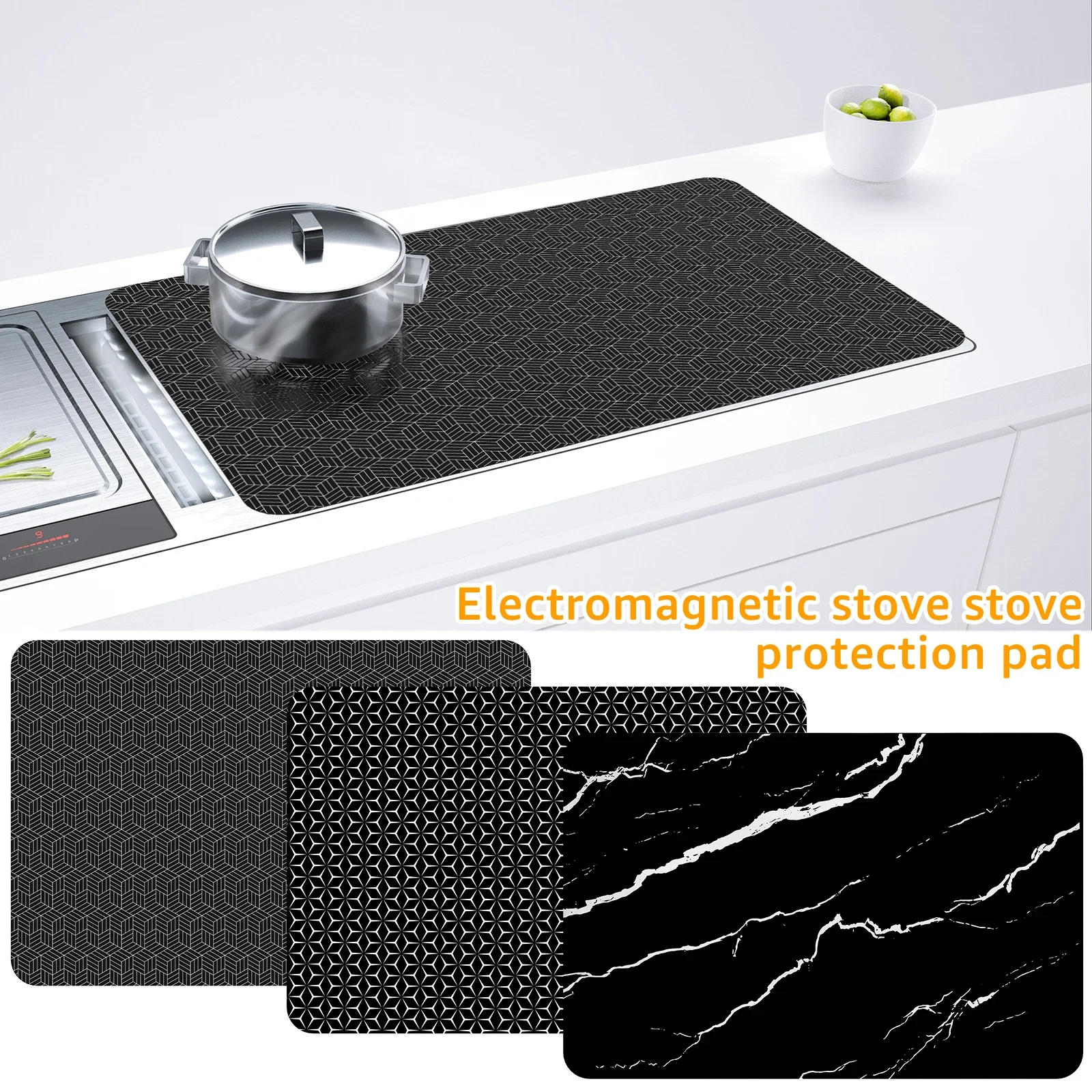Induction Cooktop Mat Silicone Induction Cooker Covers Non-Slip Scratch Heat-resistant Induction Cooktop Protector Mat 52×78cm