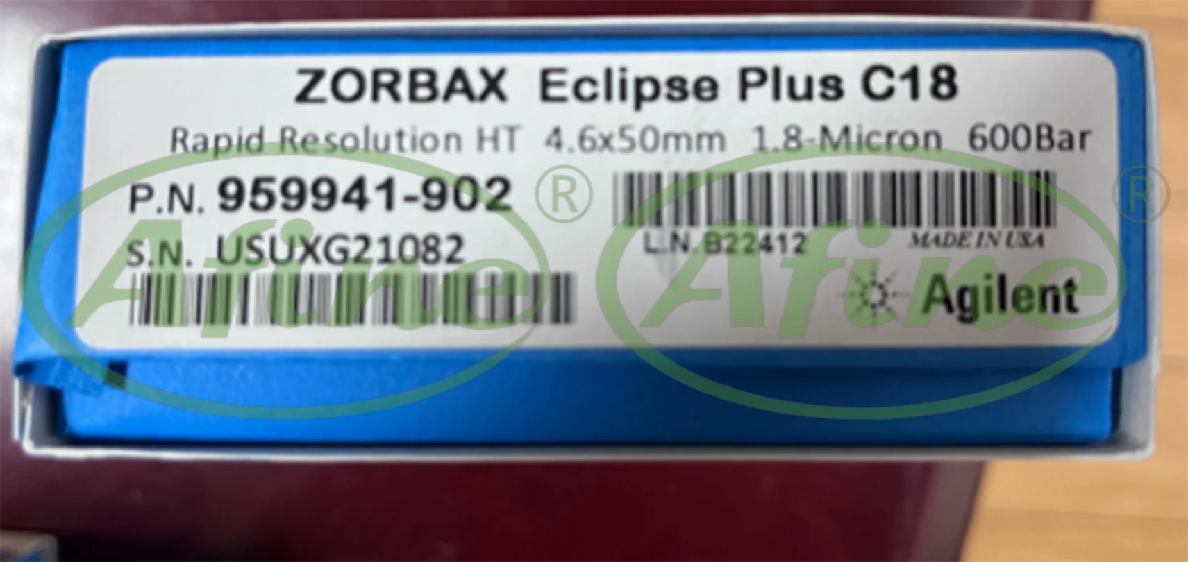 AFINE Agilent ZORBAX Eclipse Plus C18 column,959941-902,UHPLC,4.6 x 50 mm, 1.8 µm, 600 bar