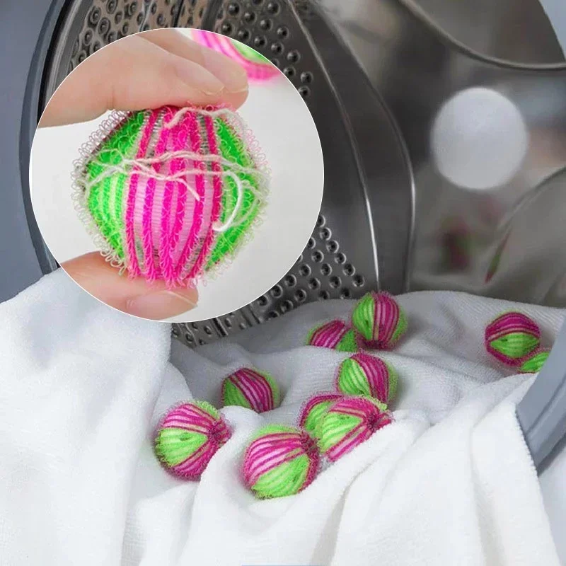 6/12pcs Laundry Balls Washing Machine Laundry Ball Downy Hair Removal Device Fluffy Cleaning Ball Catch Lint Accessories Dryer