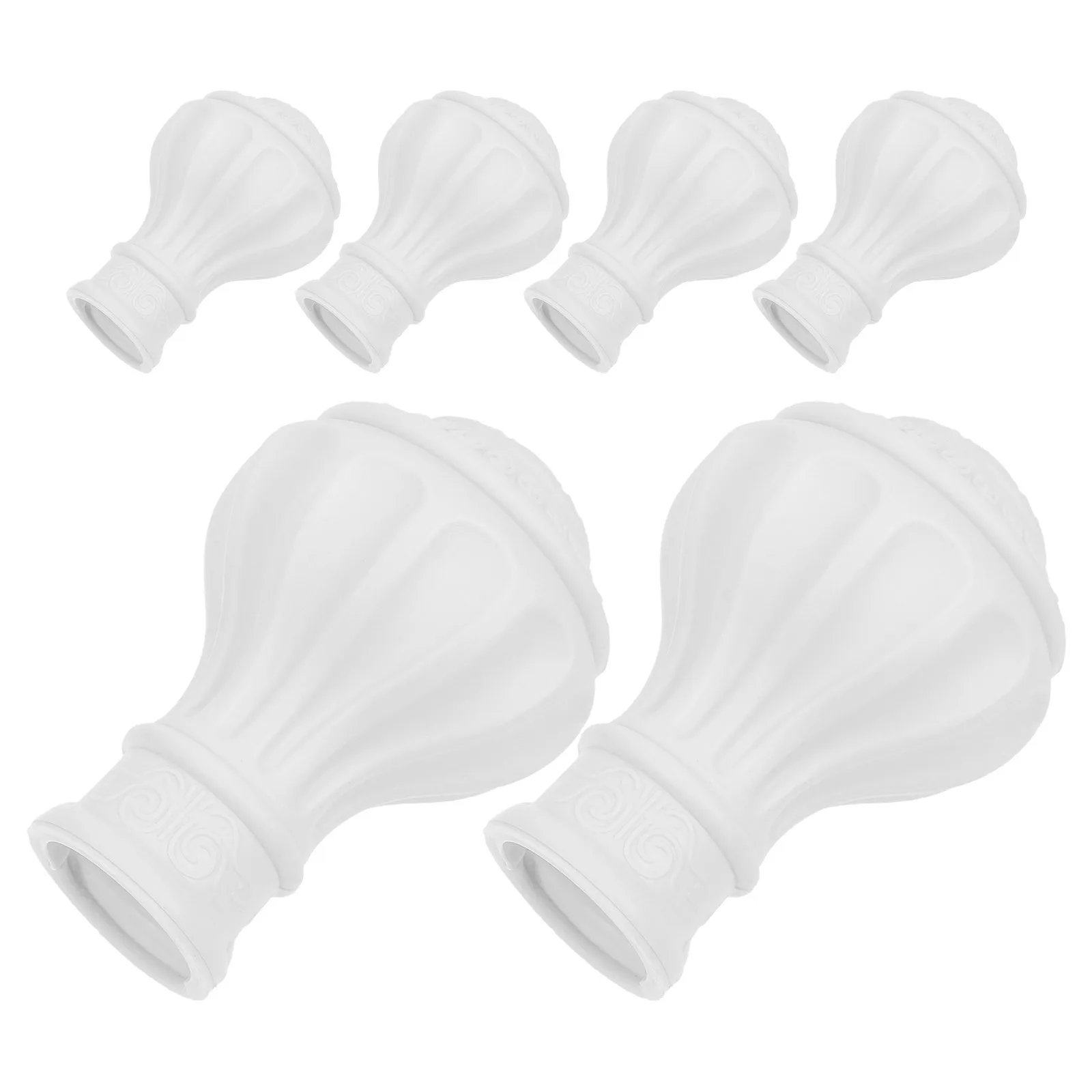 

6Pcs Curtain Rod End Pieces Plastic Decorative Finials Roman Drapery Rod Window Hardware for Living Room Curtain Finial