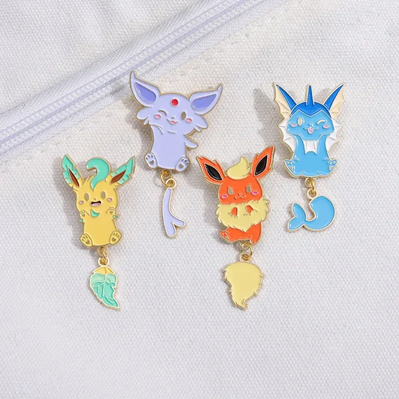 دبابيس Pokémon Eevee المينا للرجال والنساء ، بروش لعبة الأنمي ، حقيبة ظهر Kawaii ، إكسسوارات دبوس القبعات ، هدية تزيين المجوهرات ، مجموعة واحدة