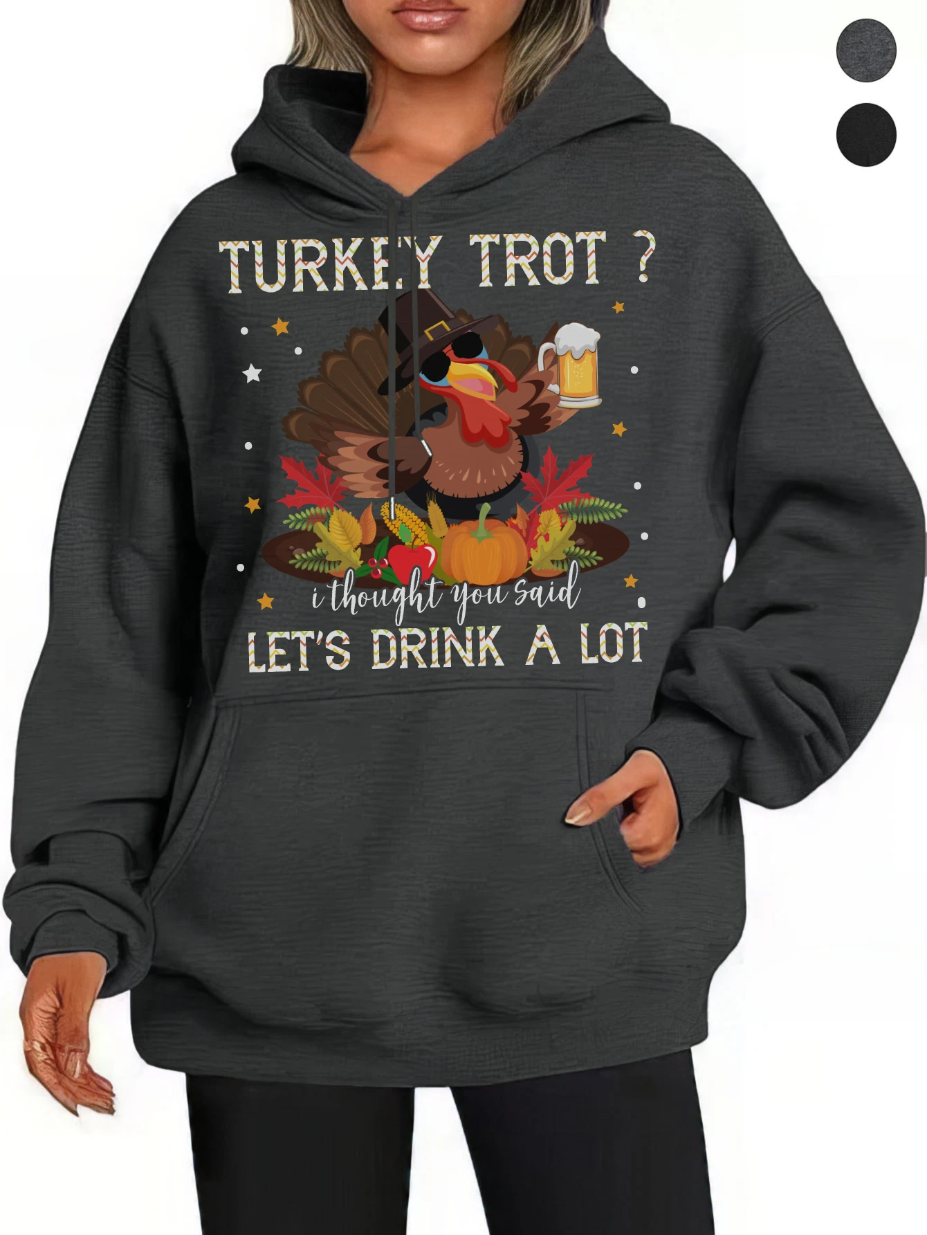 

Турция trot, я думаю, ты сказал, lets drink a lot Уютные женские черные, серые толстовки с капюшоном в стиле ретро, хлопок в стиле поп на осень/зиму, Хэллоуин