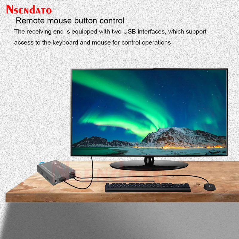 4K HDMI KVM USBエクステンダー 光ファイバー経由20Km HDMIビデオオーディオ送受信機キット キーボードマウススイッチ PS4 TCP対応