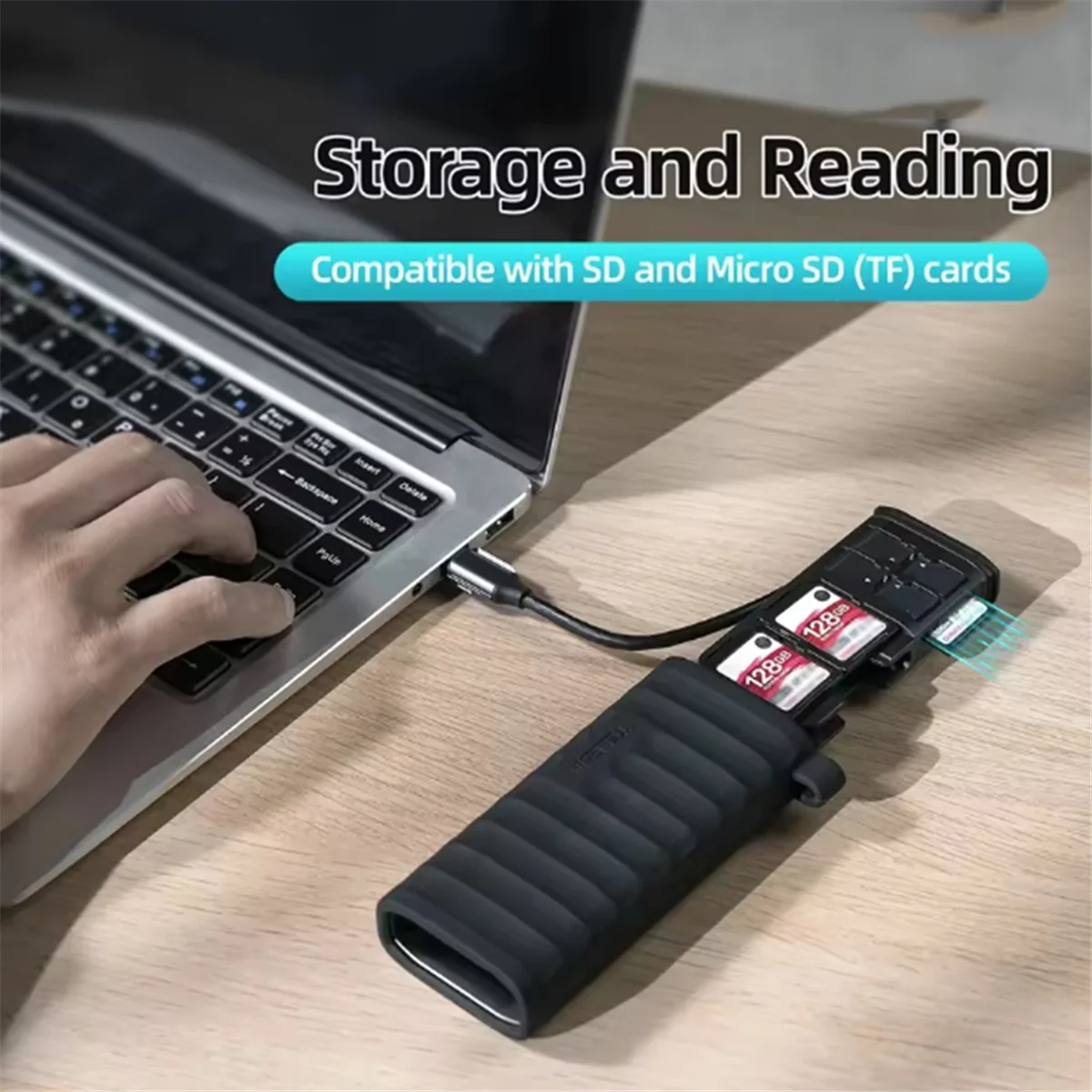 

2025+ Memory Card Reader Storage Box 312MB/S High-Speed TF/SD Card Reader Carrying Case Holder Type-C Interface