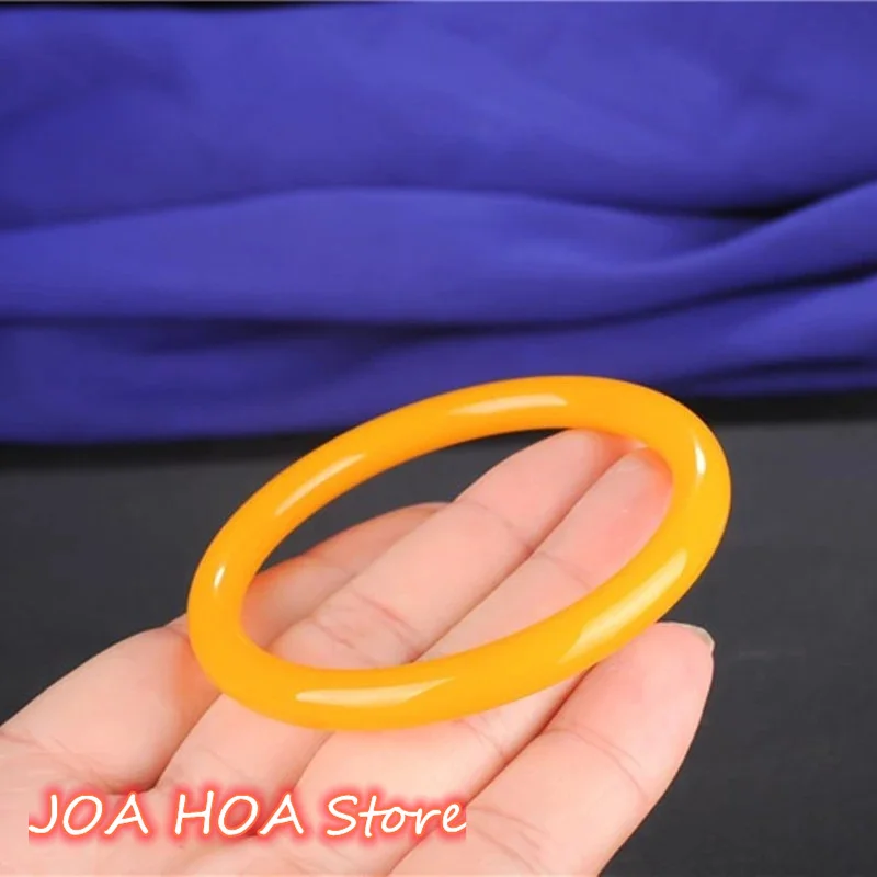 Natural Orange Yellow Hand Carved Round Jade Bracelet Fashion Boutique Jewelry Men's And Women's Accessories