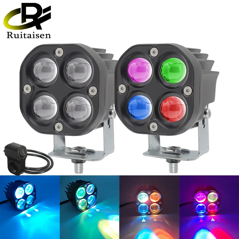 

Ruitaisen 3INCH 40W 4000Lm Spot Light Pods 4D Lens with RGB Color Fog Lamp Driving LED Lights for Car Off Road Accessories 4x4