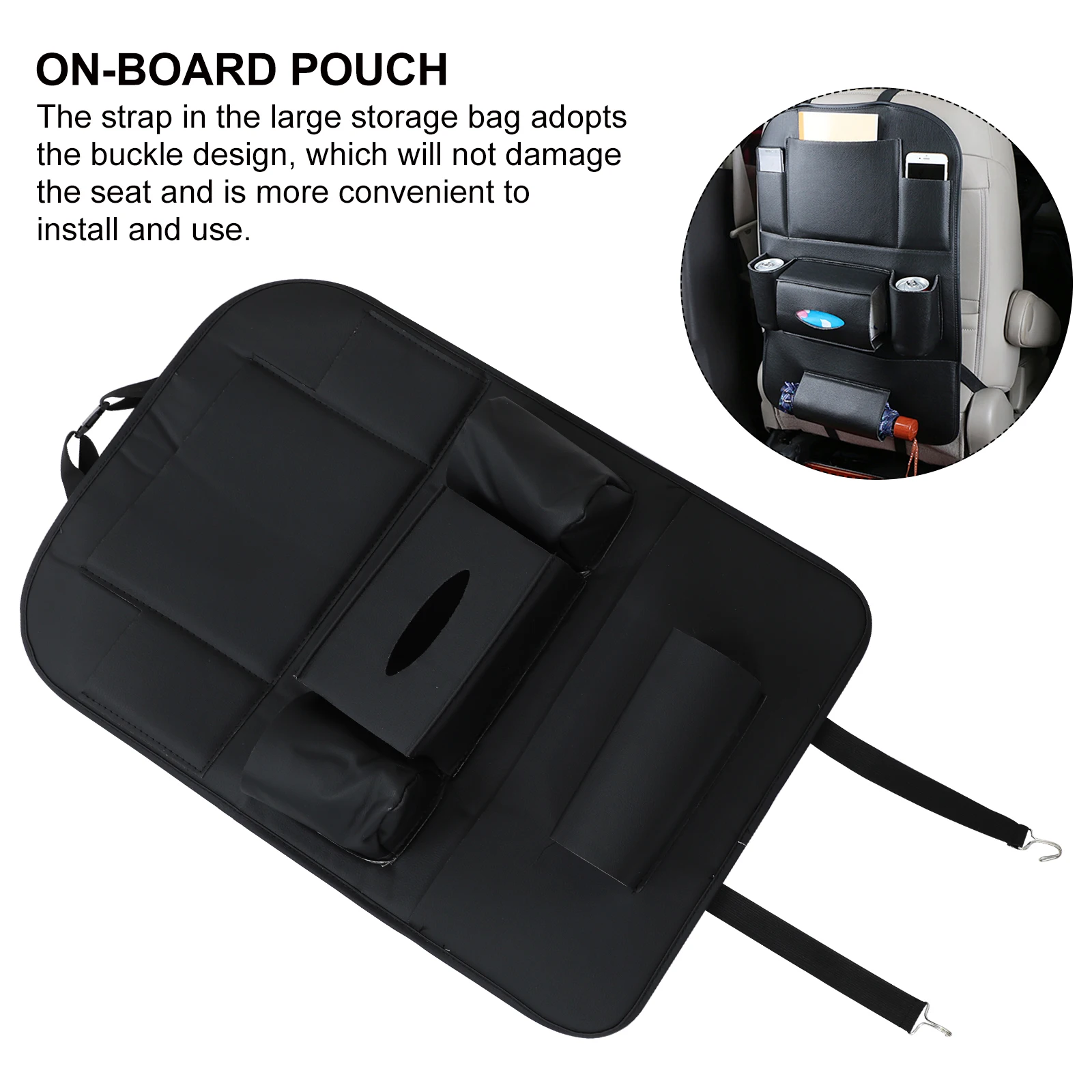 

Car Seat Back Hanging Bag 1 Large Storage Pouch Multiple Small Grids Premium Material Car Travel Supplies Waterproof