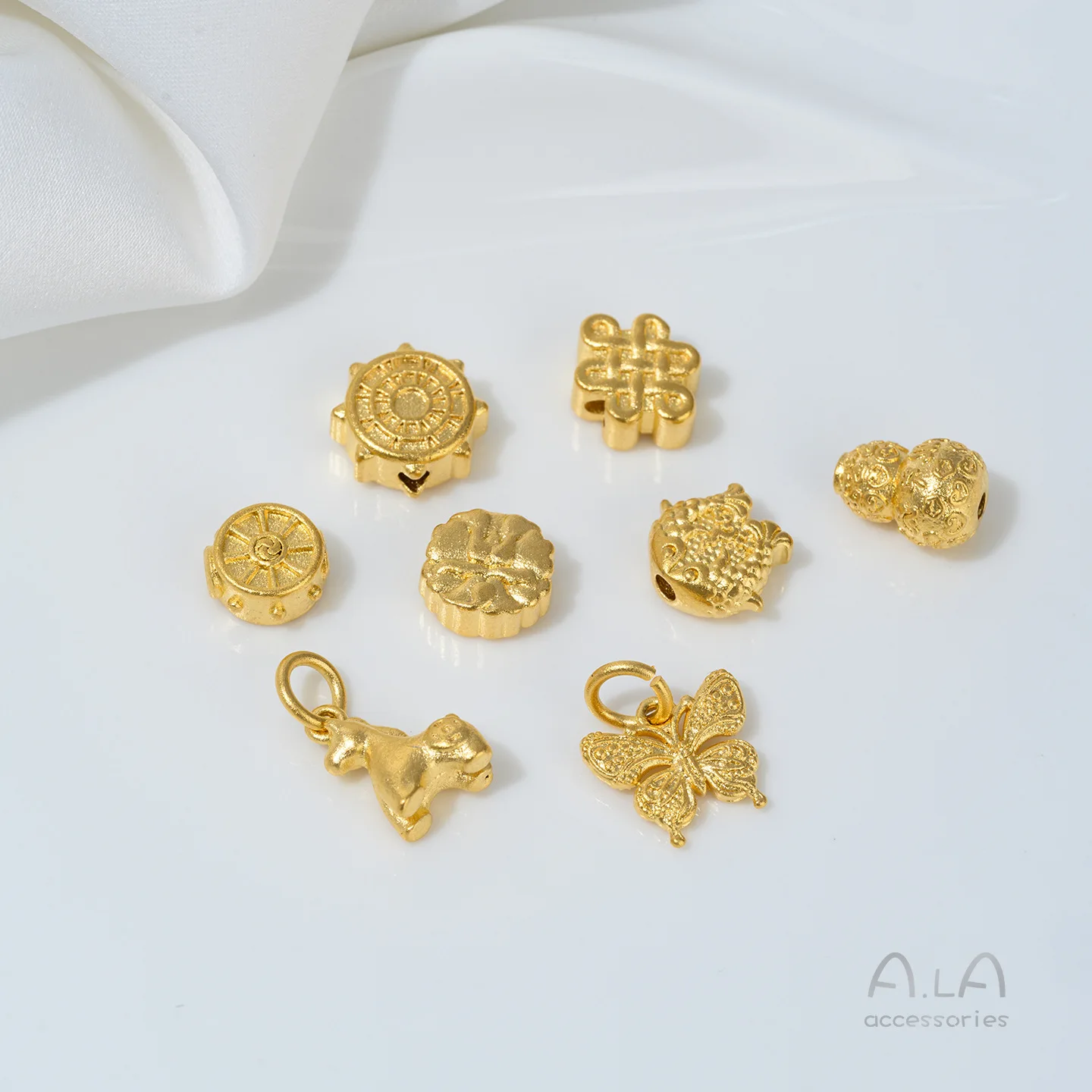 Vietnamese Ancient Sand Gold Accessories Pisces Gourd Love Bead Pendant Bracelet Crystal Handmade DIY Beading Material