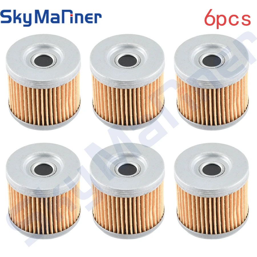 6pcs 16510-45H10 for Suzuki DF 9.9 15 8 HP 4 Stroke DF9.9 DF9.9B DF8A DF9.9A DF15 DF20A DF8A DF15A 16510-05240 Oil Filter
