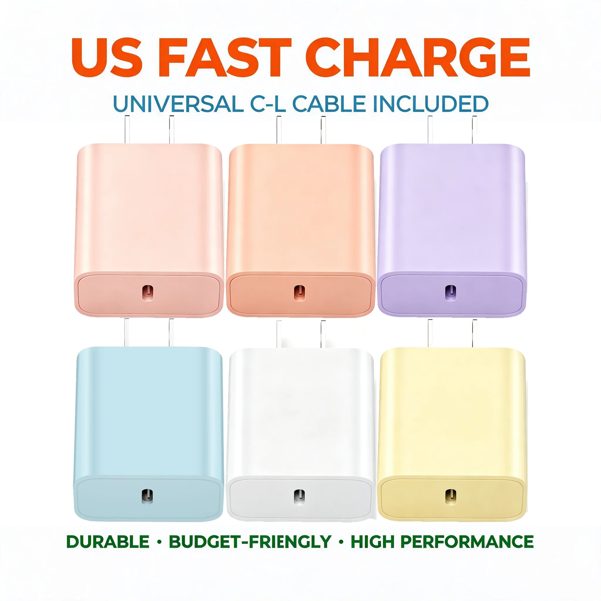 Fast Charger 20W PD USB C Wall Charger with 6FT Fast Charging Cable for iPhone 11 12 13 14 Pro Max for iPad Pro - Blue