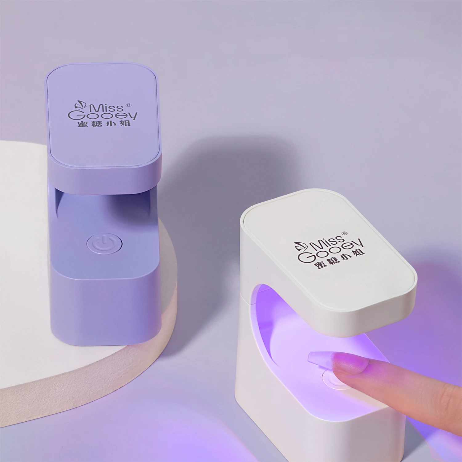 Miss Gooey pequeña lámpara de terapia de luz para manicura almacenamiento de secado rápido Mini esmalte de uñas en Gel lámpara UV para hornear no daña las manos