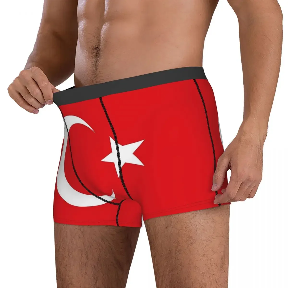 República da Turquia Bandeira roupas íntimas para homens, cuecas masculinas, calcinhas confortáveis, shorts, presentes de namorado, 16