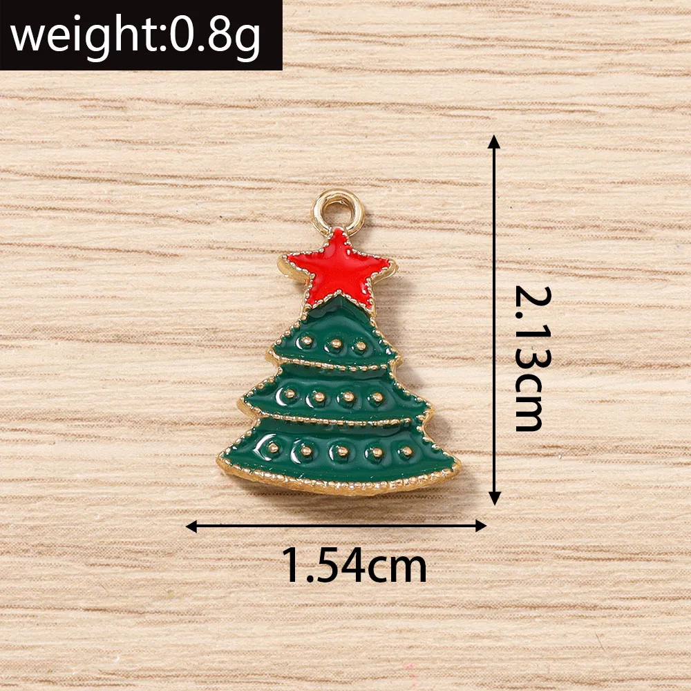 Tusember 20 Stück Emaille-Weihnachtsbaum-Anhänger für die Schmuckherstellung, fröhliche Neujahrs-Ohrringe, Halsketten, Armbänder, DIY-Geschenke – Detail 19