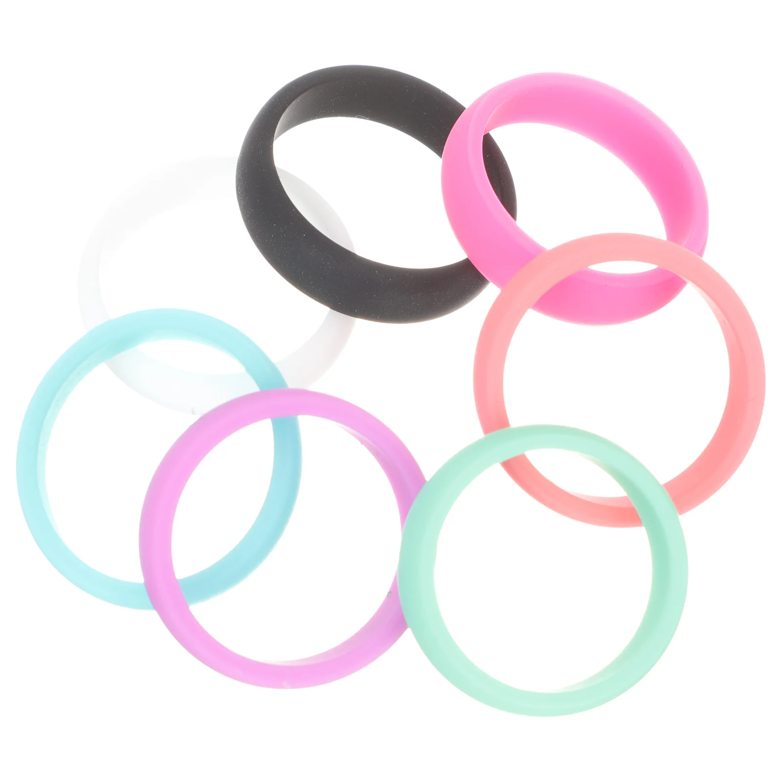 7 Pcs Silicone Rings Ergonomic Design Breathable Flexible Soft Protective Covers Decorative Novelty Wedding Sports Gym