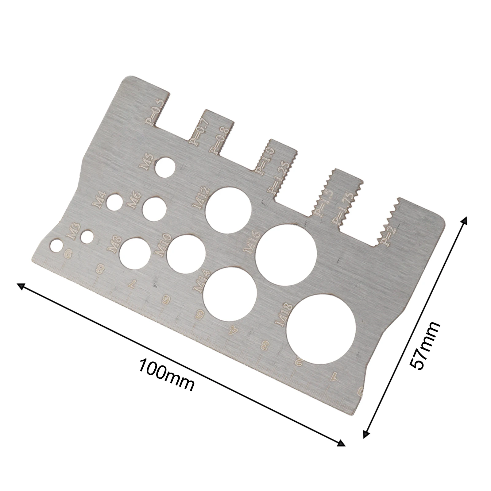 100mm X 3mm Pitch Measuring Tool 304 Stainless Steel Construction Comprehensive Screw Specifications For Quick Measurements