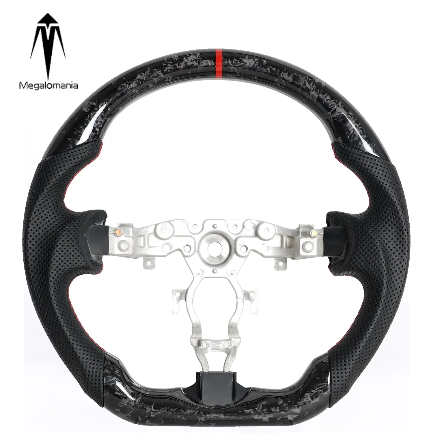 

Real Carbon Fiber Steering Wheel for Nissan 370z 2008-2020 Forged Pattern Glossy with Perforated Leather Sport Racing Wheel