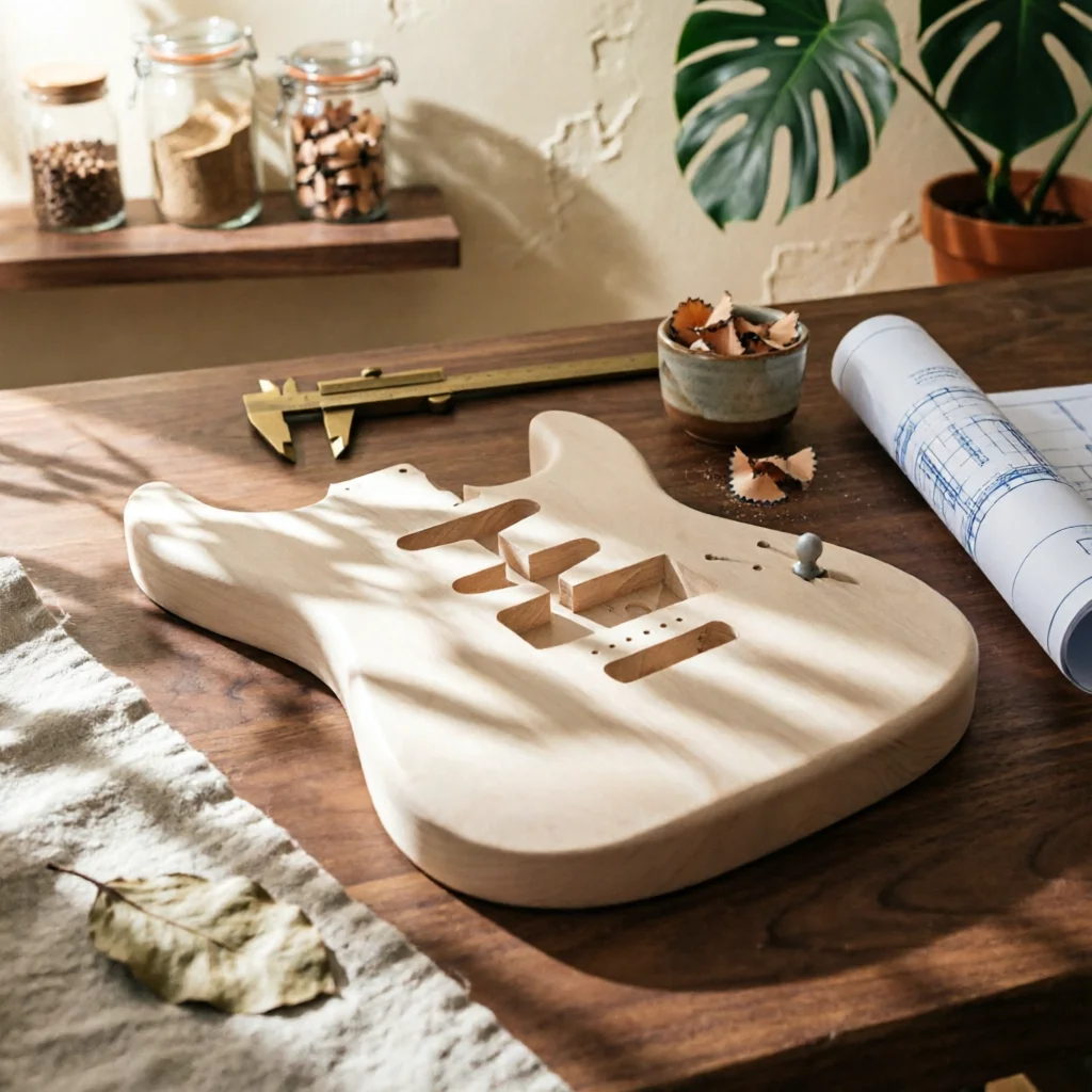 cuerpo-de-guitarra-sin-terminar-de-doble-cutaway-de-madera-maciza-con-cavidades-pieza-diy-para-luthier-y-uso-aficionado