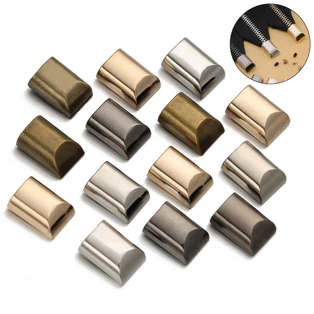 

10pcs 16.5*11.2mm DIY Bag Craft Sewing Buckles Zippers Tail Clip Zipper Stopper Tail Plug Head Leather Hardware