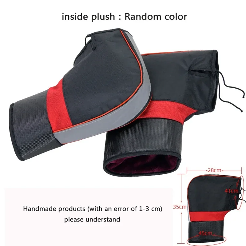 Motorcycle Grips Hand Covers Motorbike Handlebar Mittens Warmer Waterproof Windproof Gloves E-bike Handle Bar Muffs Thick Plush