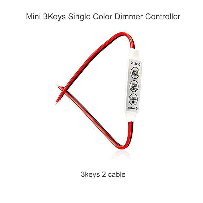 YOUCENT DC12V-24V Mini 3keys Led Controller Dimmer Driver to Control Single Color Led Strip Light SMD 2835 3528 5050 5630 3014