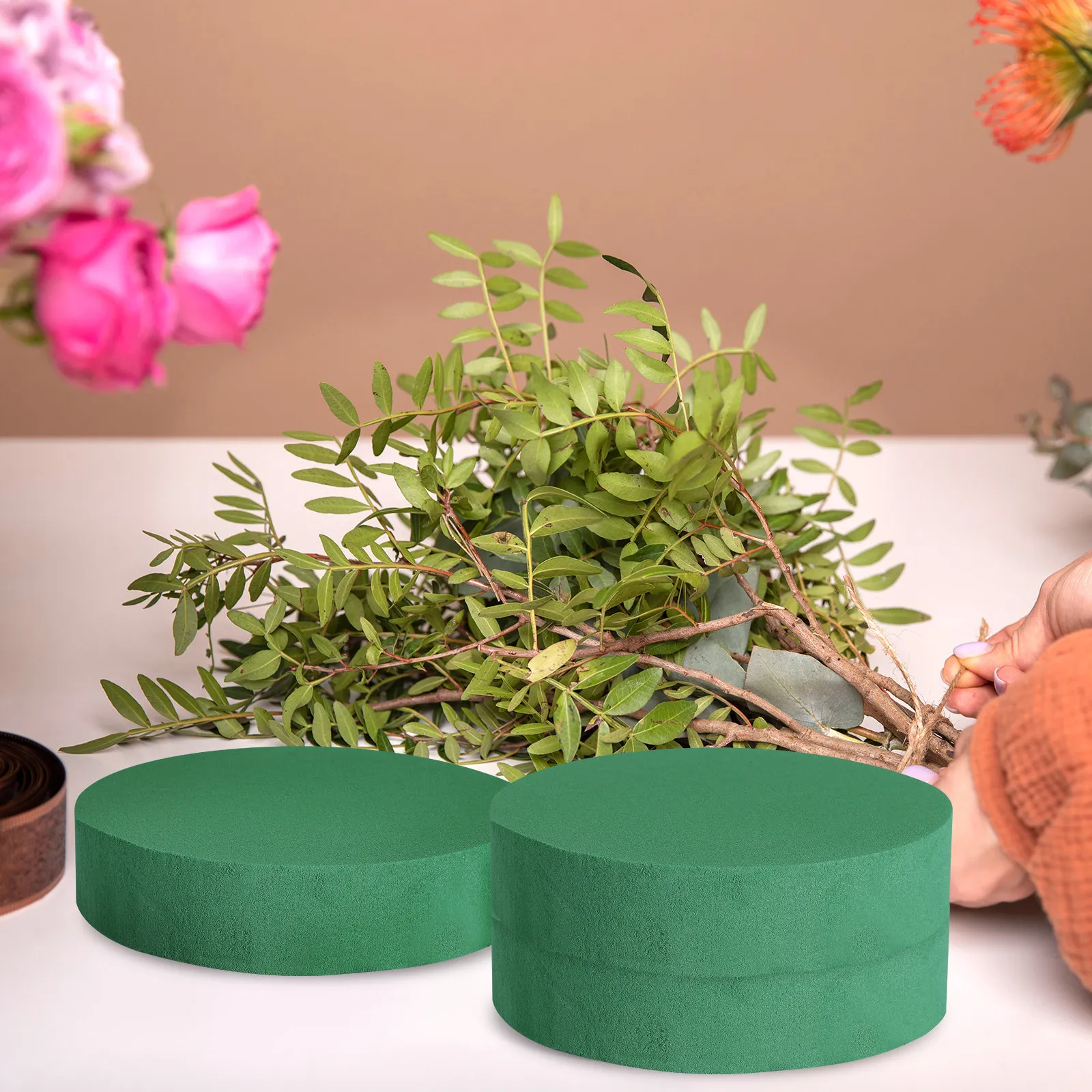 6 pcs Flower Foam Floral Arrangement Wedding DIY Halloween Christmas New Year Dry Floral Foam Flower Mud Foam Floral Foam Block