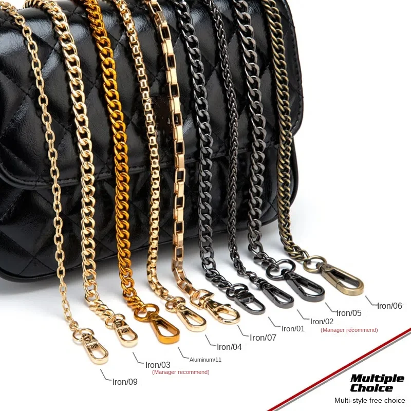 الجملة حقيبة سلسلة الملحقات crossbody حزام الكتف حقيبة سلسلة حقيبة معدنية حزام الذهب الأسود سلسلة استبدال حزام حقيبة #1