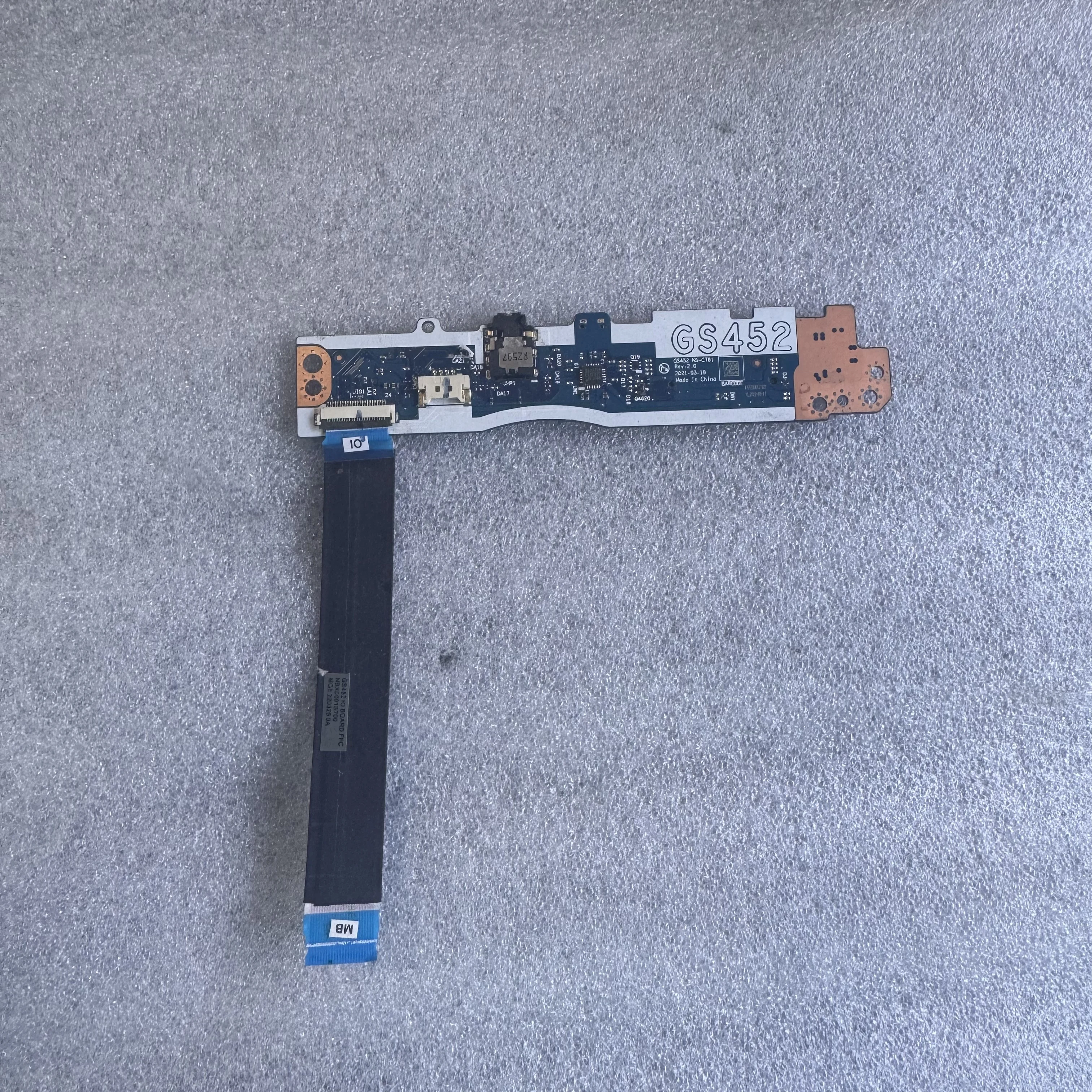 Used GS452 NS-C781 FOR Lenovo Ideapad 3 14IML05 14IIL05 14ITL05 81WA 81WD POWER BUTTON SWITCH AUDIO BOARD
