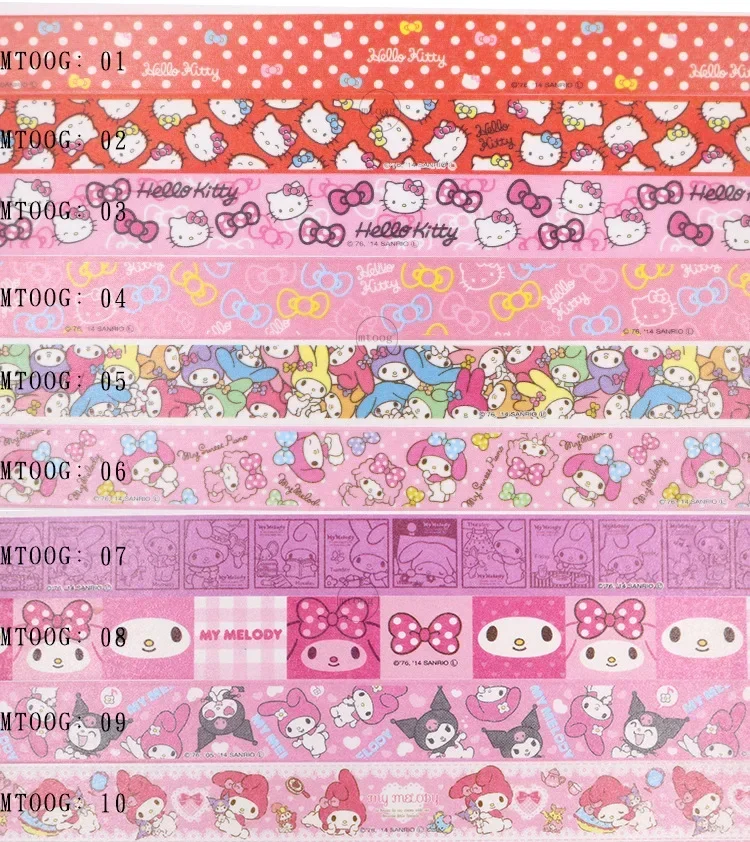 5pcs 5M Cartoon Anime Cinnamoroll My Melody Hello Kitty Pom Pom Purin Kuromi Little Twin Star Sanrio Stickers Adhesive Tape