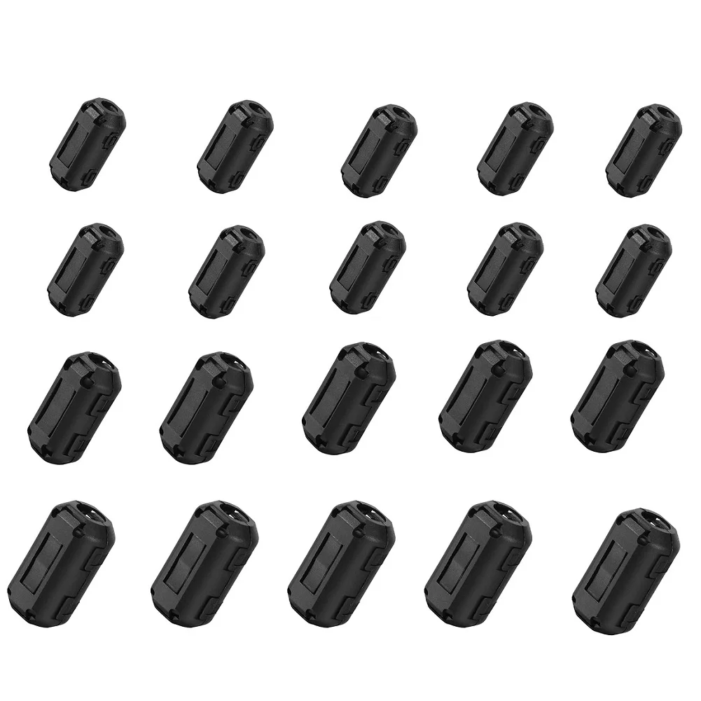 20pcs Ferrite Cores Noise Suppression Filter Rings 3.5 Mm, 5 Mm, 7 Mm, 9 Mm Diameter Cable Clips For RFI.