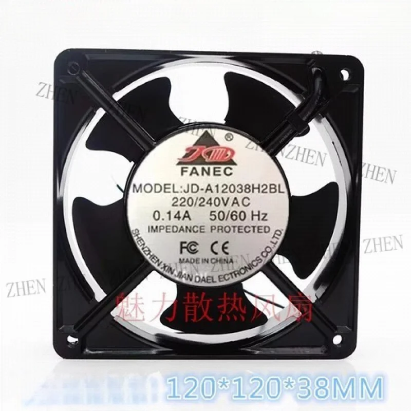 

Y ДЛЯ FANEC JD-A12038H2BL 12038 AC220 В/240 В 0,14 А 12 см охлаждающий вентилятор