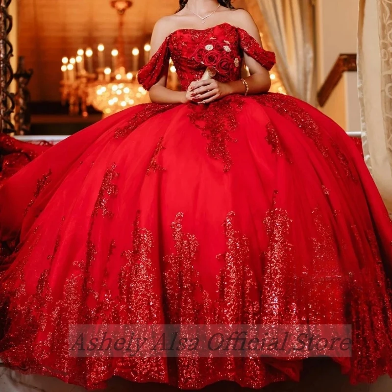 Robe de Quinceanera rouge élégante pour femme, robe de Rh, corset Kendny initié, robe de soirée d'anniversaire, robe de Rh, 15 ans, 16 ans