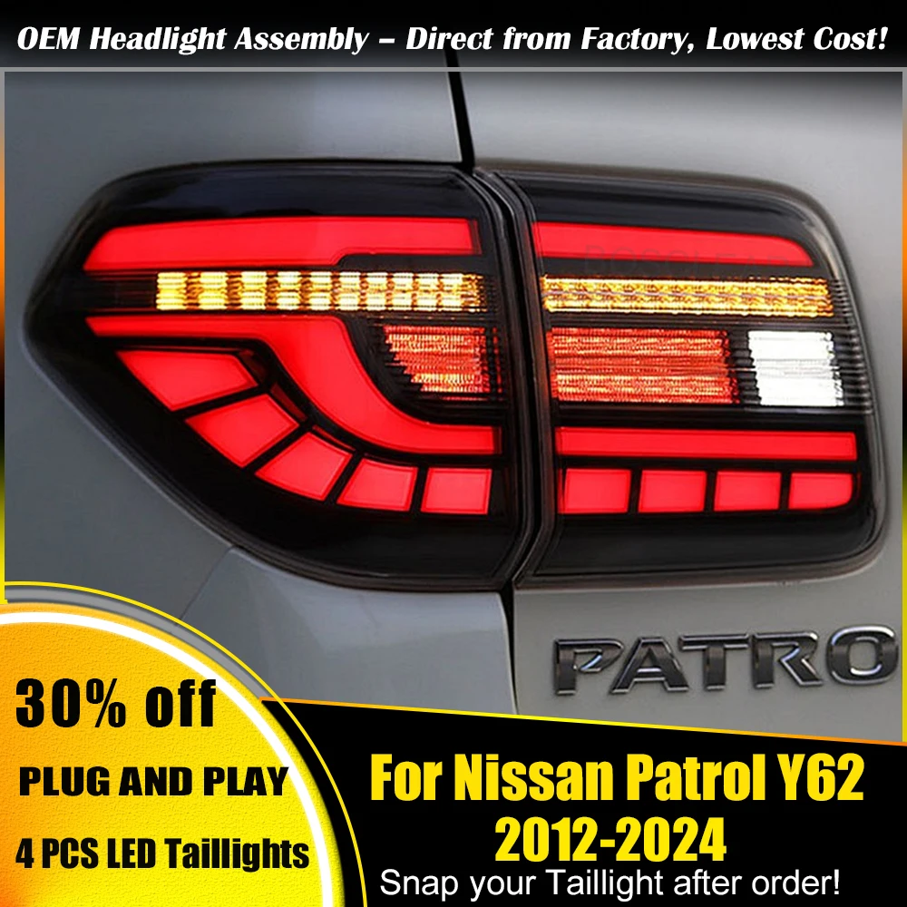 

Tail Light For Nissan Patrol Y62 2012-2022 taillight Rear Fog Lamp Brake Light Reverse Light Dynamic Turn Signal Car Accessories