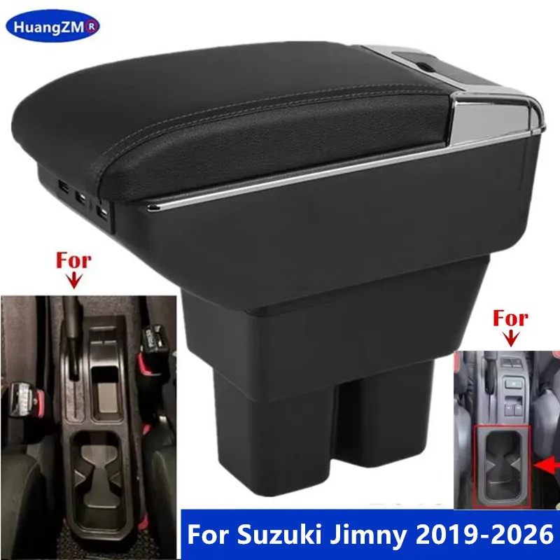 Für Suzuki Jimny Armlehnenbox Für Suzuki Jimny JB74 jb64w Auto-Armlehne 2019-2026 Aufbewahrungsbox speziell für Nachrüstung Auto-Zubehör