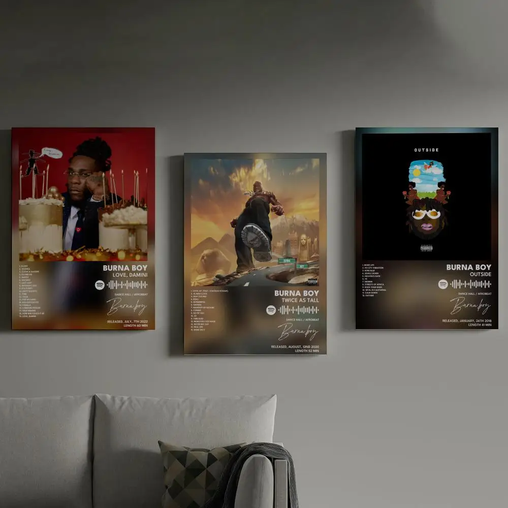 

Burnas Boy Poster Prints Canvas Painting Wall Art Picture Living Room Home Decor Tracklist Music Album Cover