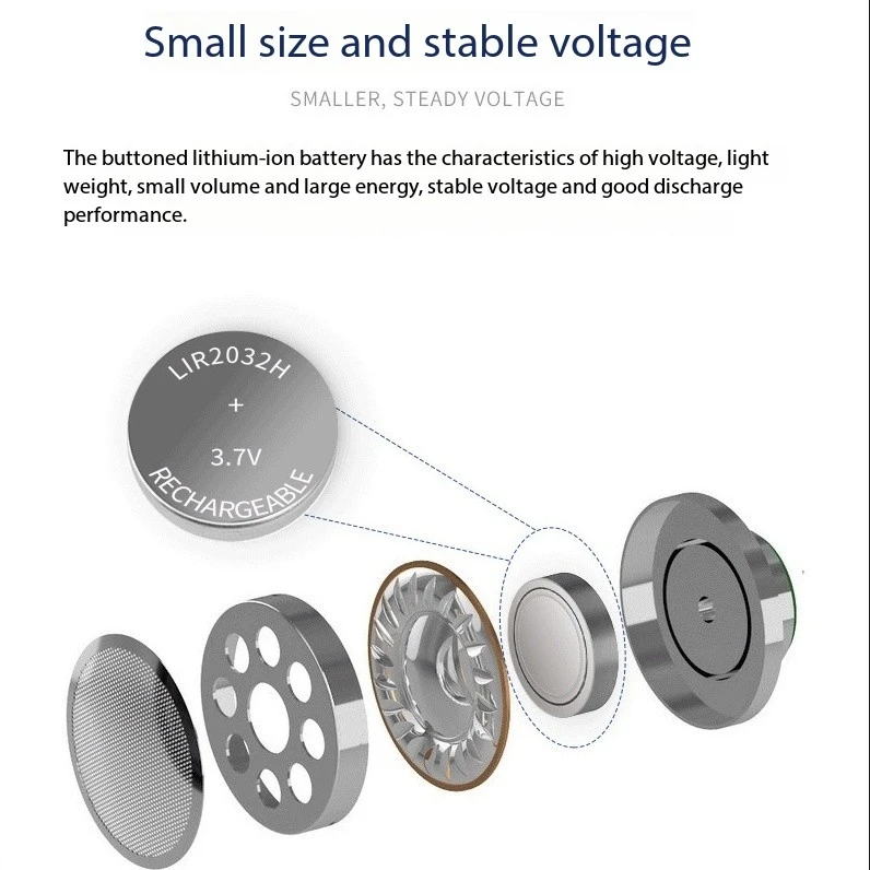 Hot 1-20pcs LIR2032H Button Battery 70mAh 2032 3.7V Rechargeable Battery Lithium Cell Coin Batteries For Car Keys With Charge view 3