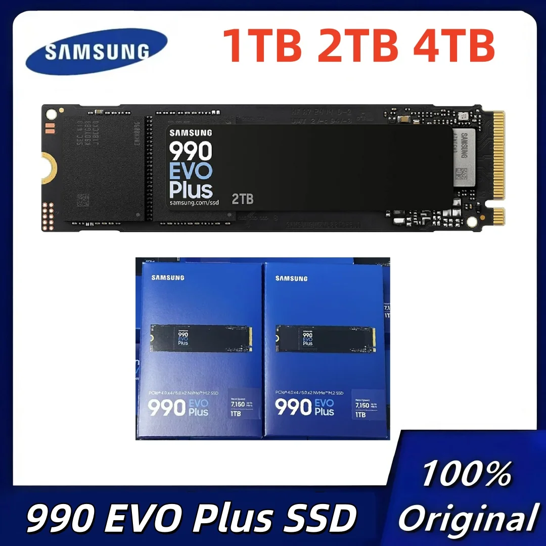 Samsung 990 EVO Plus SSD 1TB, PCIe Gen 4x4, Gen 5x2 M.2 2280, Speeds Up-to 7,150 MB/s, Upgrade Storage
