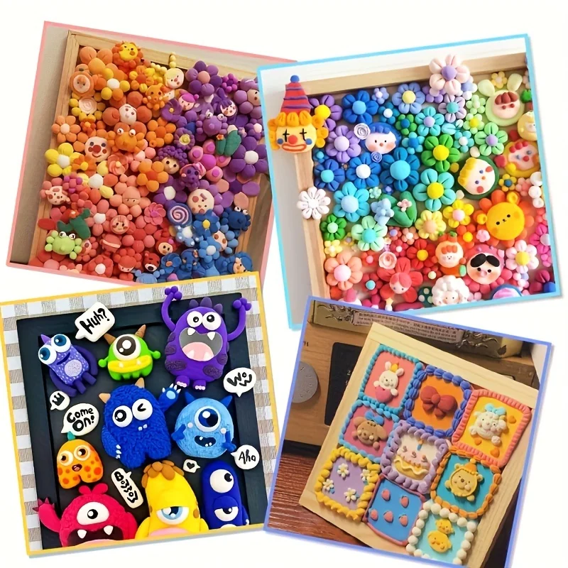 12x12in Wooden Board, Square Wooden Board, Wooden Board, Clay Picture Frame, Creative DIY Clay Picture Frame, Handmade Board ﻿
