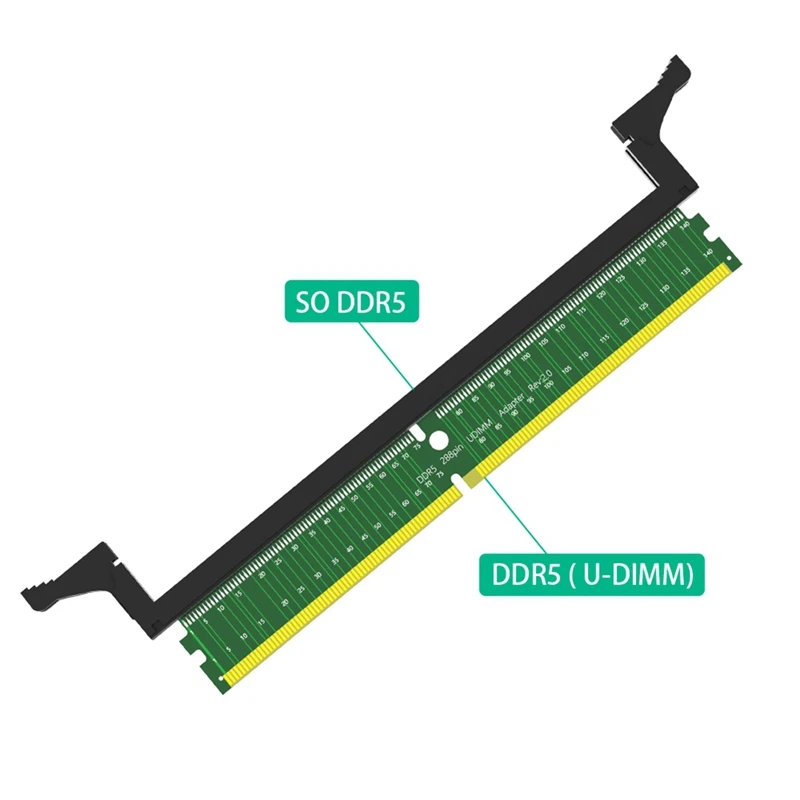 1 Piece DDR5 U-Dimm 288Pin Adapter DDR5 Memory Test Protection Card Green Plastic